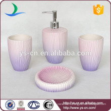 Beautiful Purple Gradient Embossed Ceramic 4pc Bathroom Set